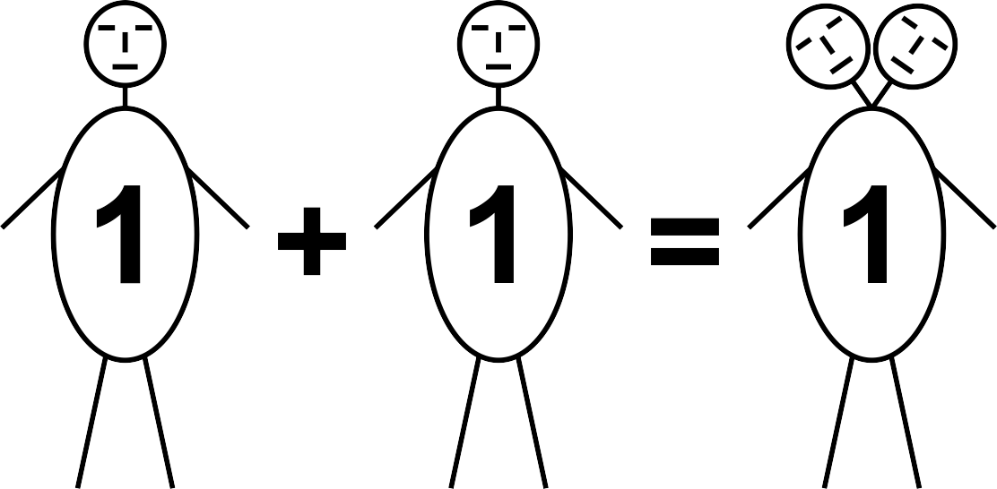 Арифметика созависимости: 1+1=1 (иллюстрация Михаила Шпилевского)